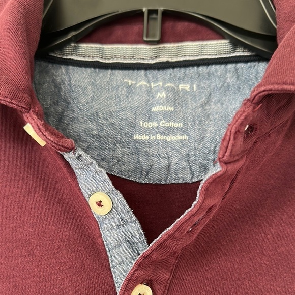 Tahari Men's Burgundy Polo Shirt - Picture 3 of 4